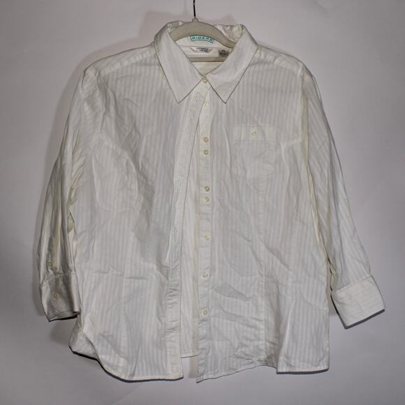 Riders By Lee White 100% Cotton Button Down Office Top Size XL - Picture 1 of 5